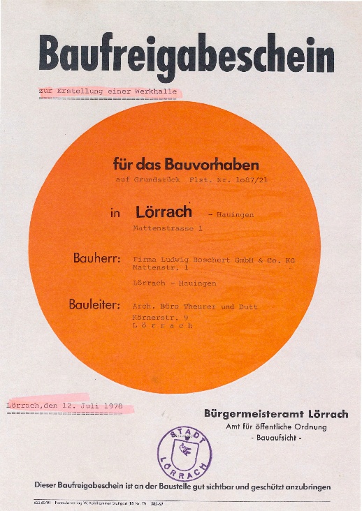 Baufreigabeschein 1979
